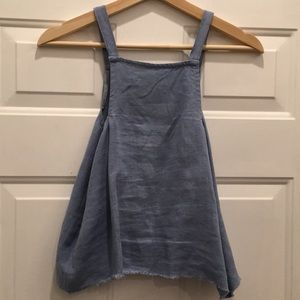 Reformation light blue linen crop top